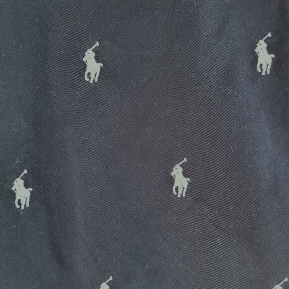 Polo Ralph Lauren Mens Flat-Front All Over Pony Logo Chino Shorts Navy Size 34 - Picture 6 of 6